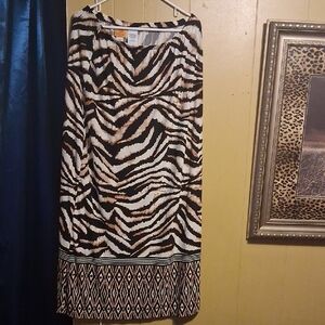 Ruby Rd. Black and White Zebra Print Maxi Skirt
